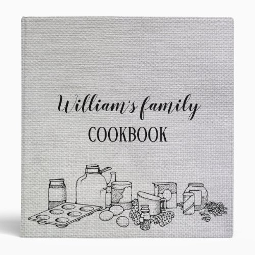 Country Family Recipe Cookbook Personalized 3 Ring Binder