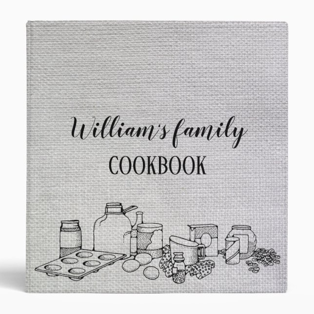 Country Family Recipe Cookbook Personalized 3 Ring Binder (Front)