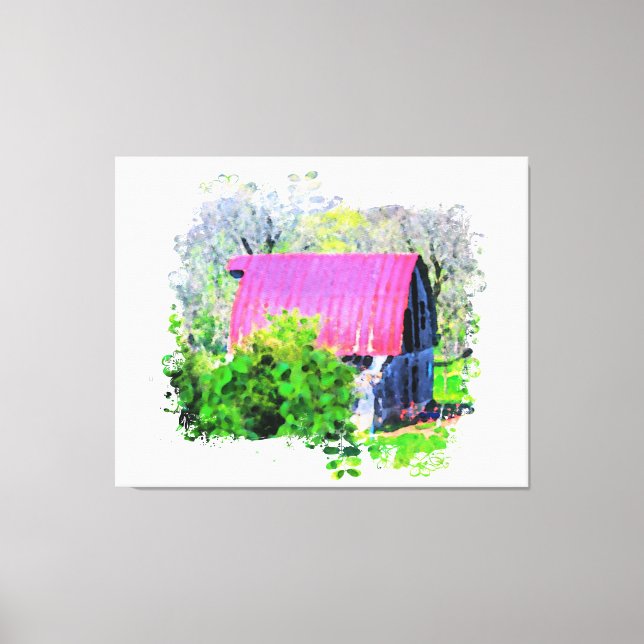 *~* Country Farm  AR19  Rustic Old Barn Canvas Print (Front)