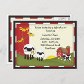 Country Farm Baby Shower Postcard Invitation (Front/Back)