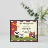 Country Farm Baby Shower Postcard Invitation (Standing Front)