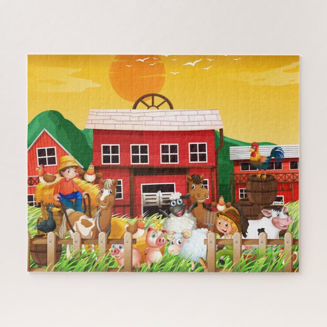 Country Farm Barn Animals Puzzle (Horizontal)