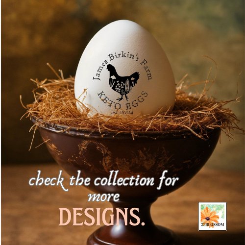 country farm chicken coop KETO EGGS EDITABLE Rubber Stamp