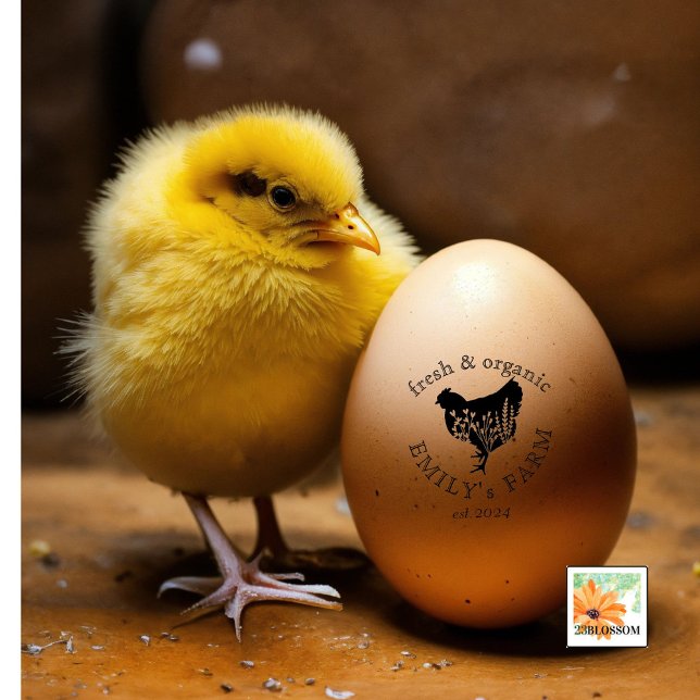 country farm chicken coop personalized name rubber stamp (Creator Uploaded)