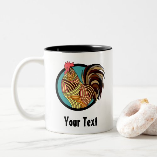 Country Farm Chicken Rooster Two_Tone Coffee Mug