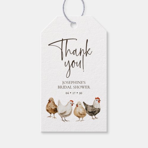 Country Farm Chicken Thank You Wedding Favor Gift Tags
