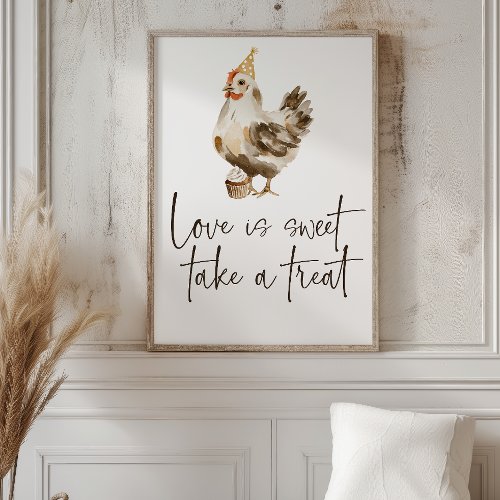 Country Farm Chicken Wedding Love is Sweet Favor  Poster