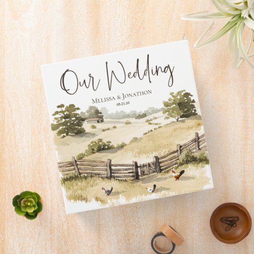 Country Farm Chicken Wedding Planner 3 Ring Binder