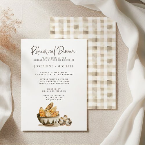 Country Farm Chicken Wedding Rehearsal Dinner Invitation