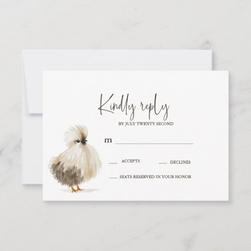 Country Farm Chicken Wedding RSVP Cards