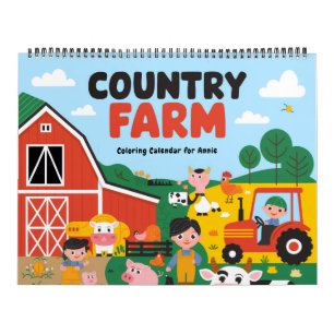 Country Farm Coloring Calendar