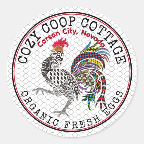 Country Farm Fresh Chicken Eggs Stickers