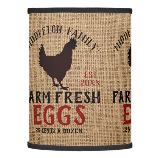 Country Farm Fresh Eggs Lamp Shade (Left)