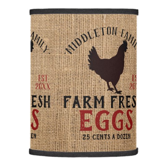 Country Farm Fresh Eggs Lamp Shade (Right)
