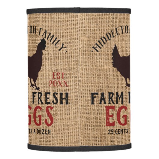 Country Farm Fresh Eggs Lamp Shade (Back)