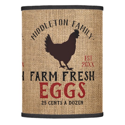 Country Farm Fresh Eggs Lamp Shade (Front)