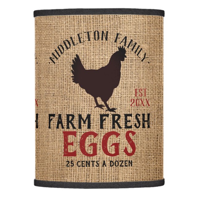 Country Farm Fresh Eggs Lamp Shade (Front)