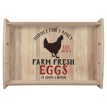 Country Farm Fresh 🥚🐓 Eggs Serving Tray by DesignsbyDonnaSiggy at Zazzle