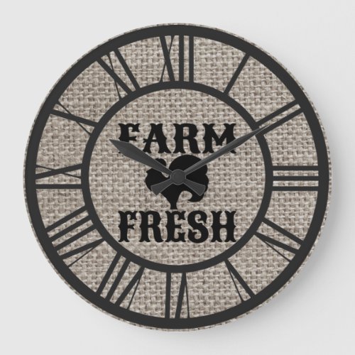 Country Farm Fresh Large Clock