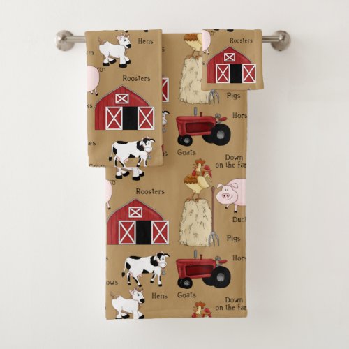 Country Farm pattern home decor towel set