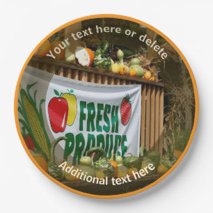 Country Farm Stand Personalized Party   Paper Plates