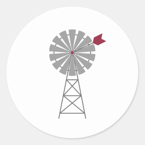 Country Farm Windmill Classic Round Sticker