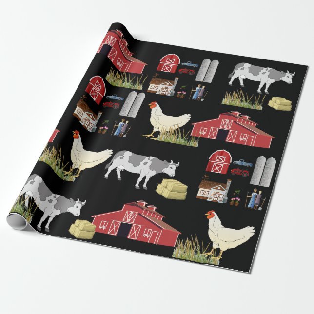 Country Farm Wrapping Paper (Unrolled)