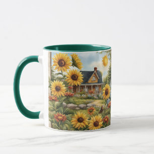 Country Farmhouse Dreamy Golden Sunflowers Mug