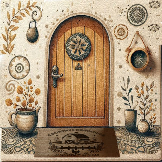 Country Farmhouse Holiday Home Rooster Minimalist Fiber Doormat