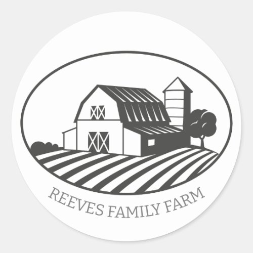 Country Farmhouse Illustration Label Sticker