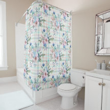 Country Farmhouse Pastel Floral Plaid