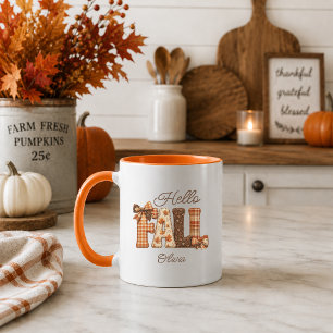 Country Farmhouse Personalized Hello Fall Mug