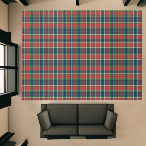 Country Farmhouse plaid tartan red green blue  Rug