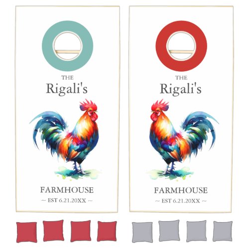 Country Farmhouse Rooster Cornhole Sets