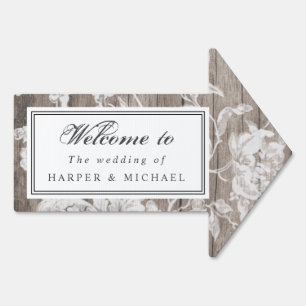Country farmhouse wedding welcome sign