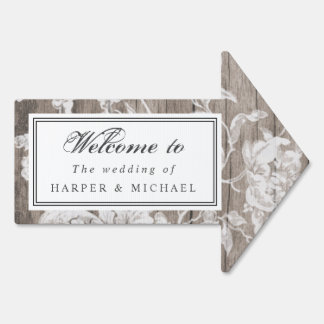 Country farmhouse wedding welcome sign