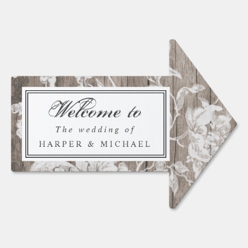 Country farmhouse wedding welcome sign