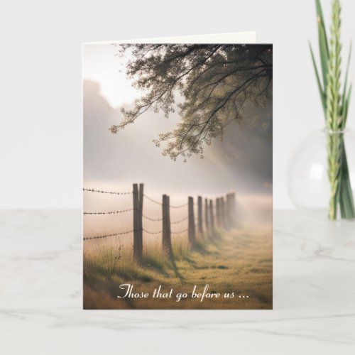 Country Fence In The Mist Sympathy  Card
