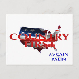 Country First John McCain Sarah Palin postcards