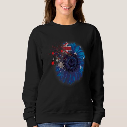 Country Flag Australia Australian Flag Sunflower V Sweatshirt