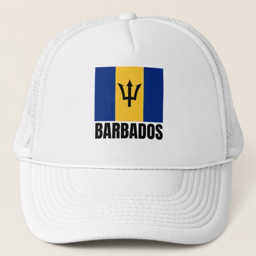 Country Flag Barbados Barbadian Blue Yellow Island Trucker Hat