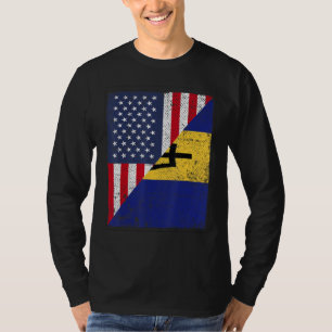 Country Flag Half USA Half Barbados T-Shirt