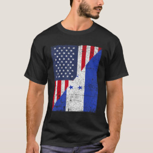 Country Flag Half USA Half Honduras T-Shirt