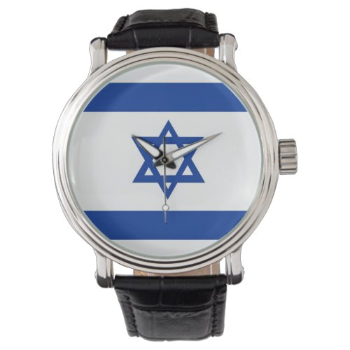 country flag israel jew david star watch