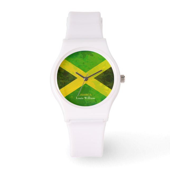 country flag jamaica rasta name watch (Front)