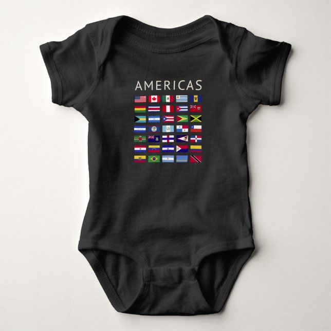 Country Flags Americas National Flags America Baby Bodysuit (Front)