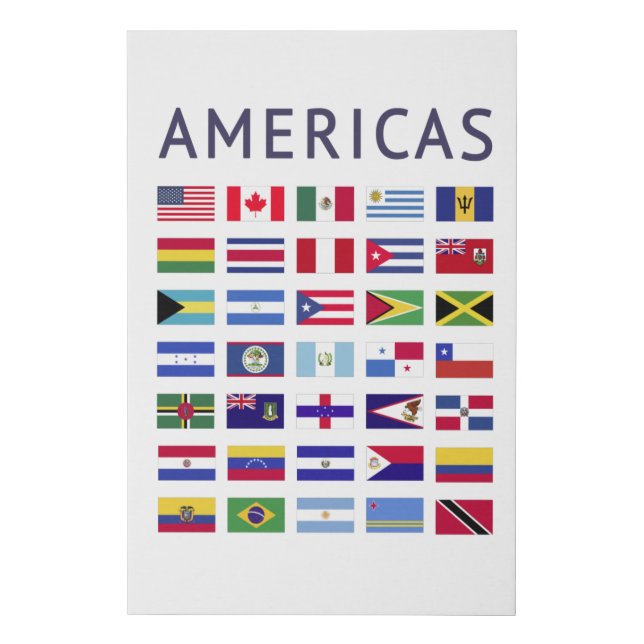 Country Flags Americas National Flags America Faux Canvas Print (Front)