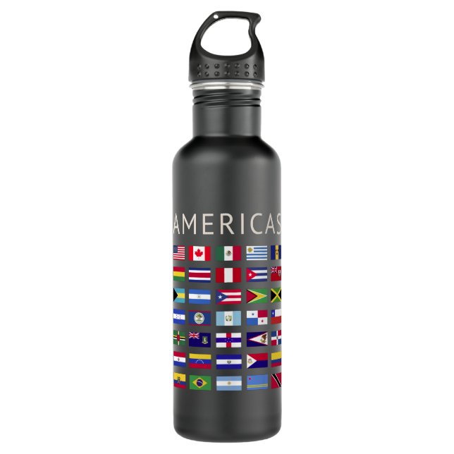 Country Flags Americas National Flags America Stainless Steel Water Bottle (Front)