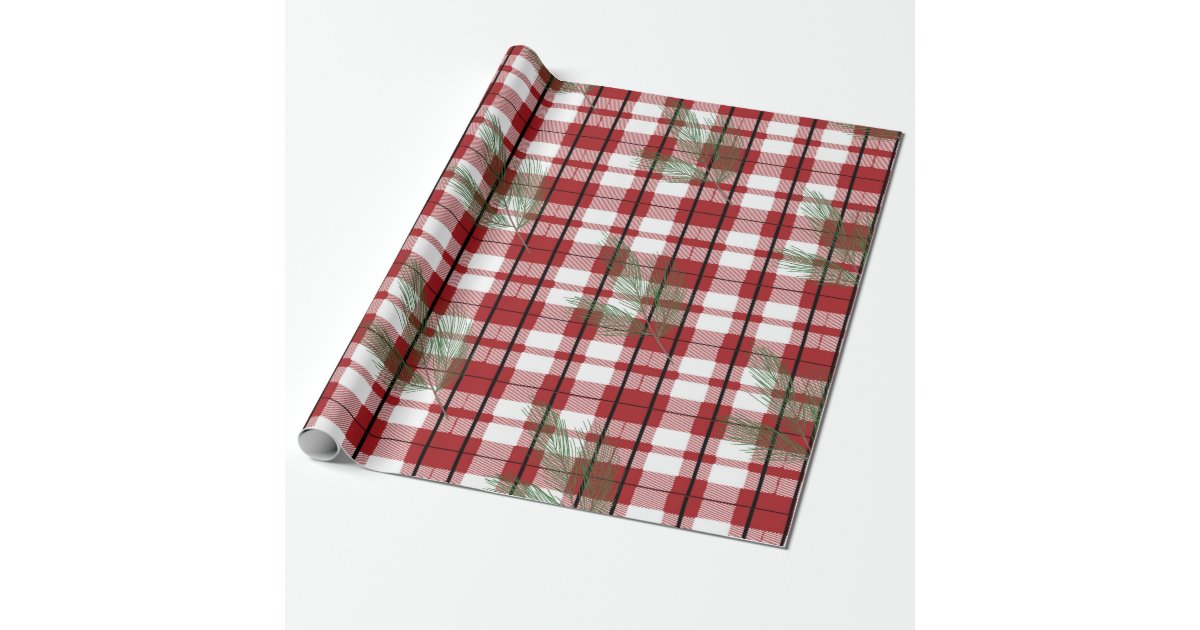 Tartan Plaid Farmhouse Forest Green Wrapping Paper