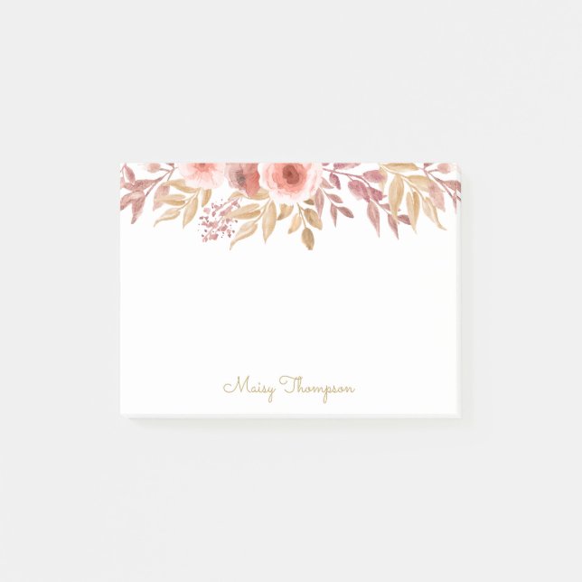 Country Floral Add Your Name Post-it Notes (Front)